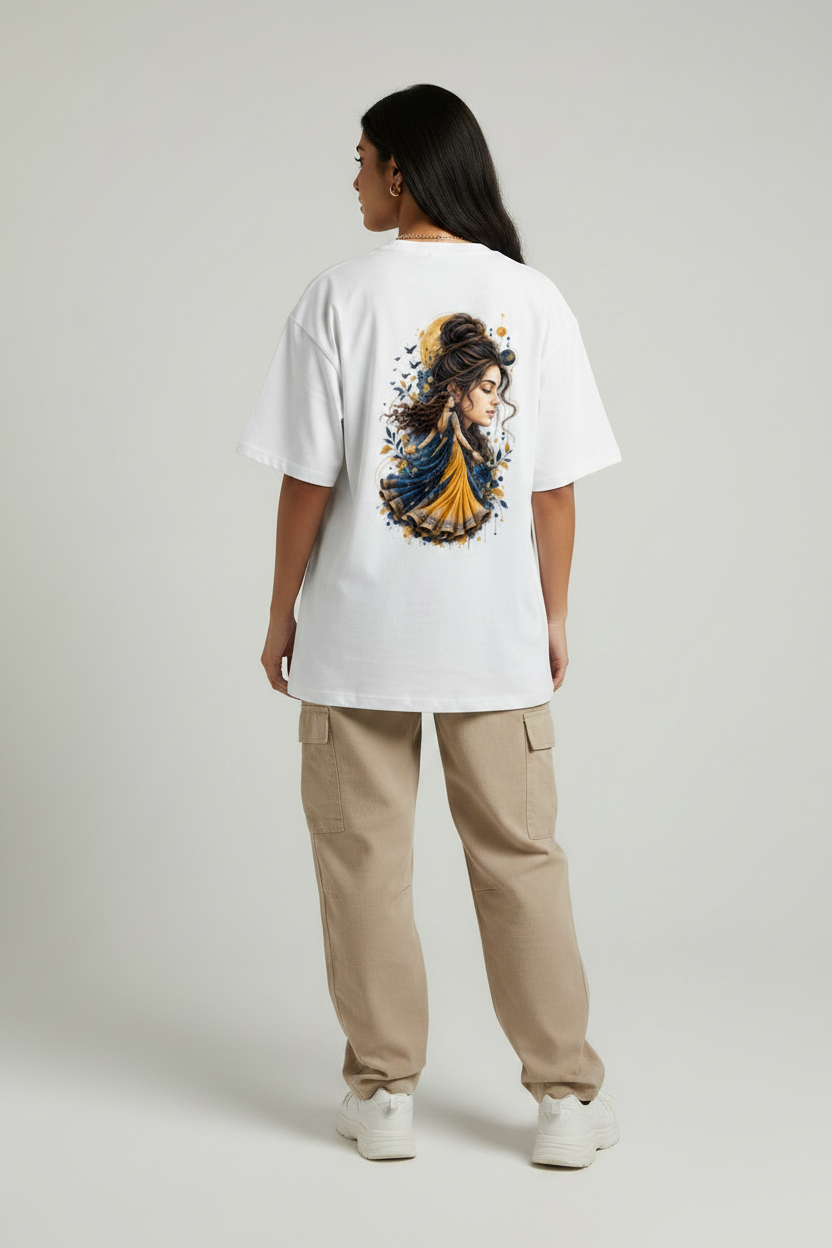 Female Model Back Side with Design