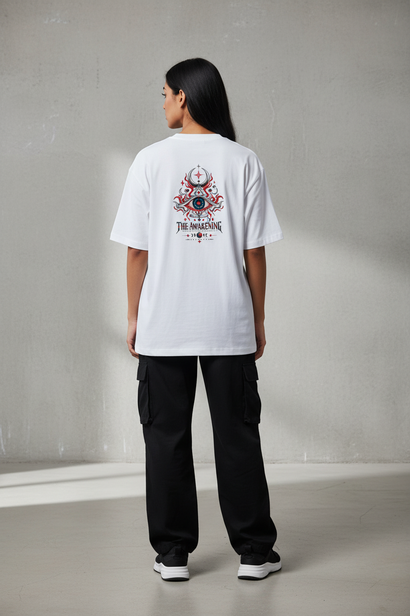 Female Model White Tee