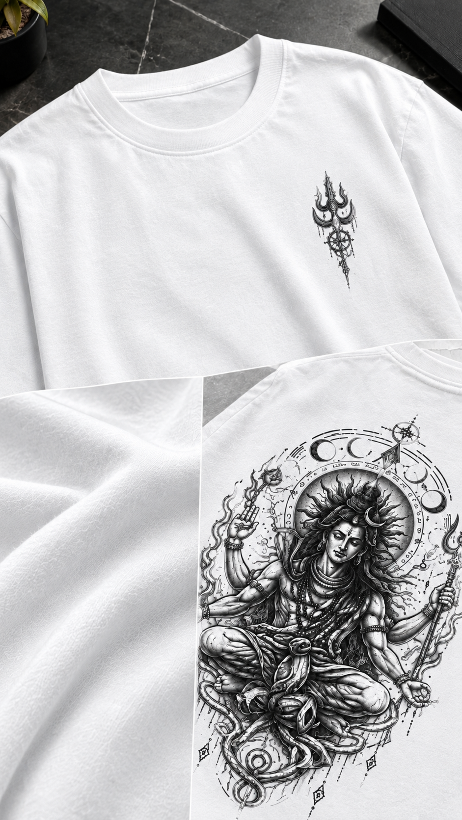Mahadev Trishul Oversized T-Shirt – Black